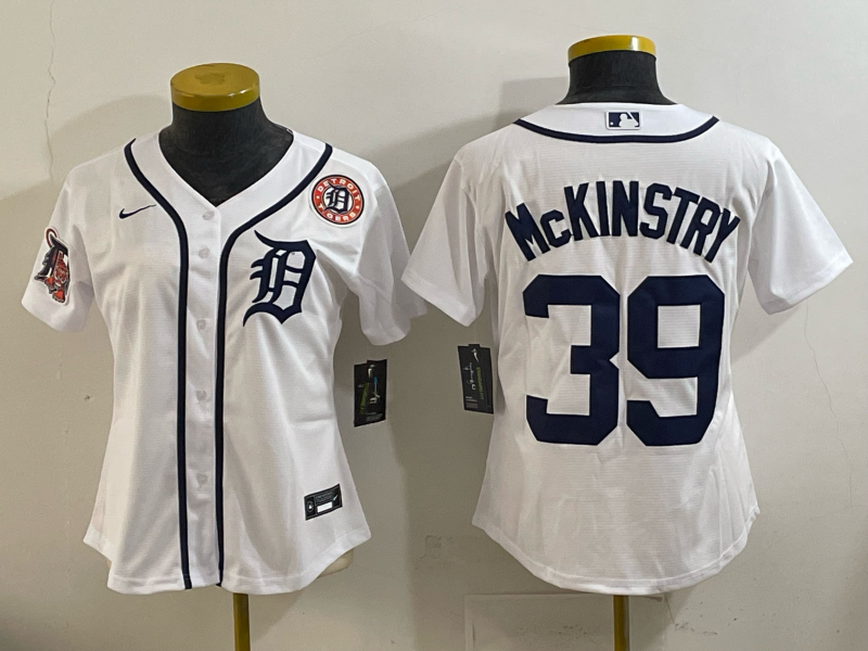 Women Detroit Tigers 39 McKinstry white 2025 Nike MLB jersey 015